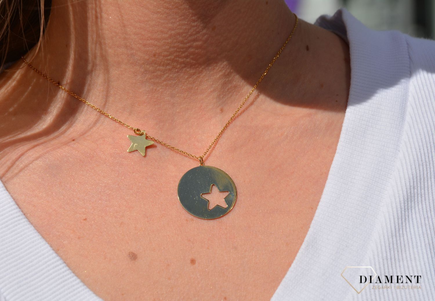 Naszyjnik srebrny gwiazdka w kółku Dall'Acqua C RM 19890 084 Z.JPG